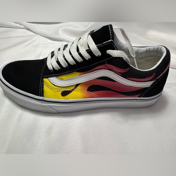 Vans Black and Yellow Flame Sneakers - Picture 3 of 8
